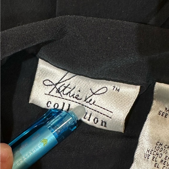 Kathy Lee Collection - Womens Sleeveless Button-Down TOP Sz S Tunic TIES - BLACK - Picture 9 of 11